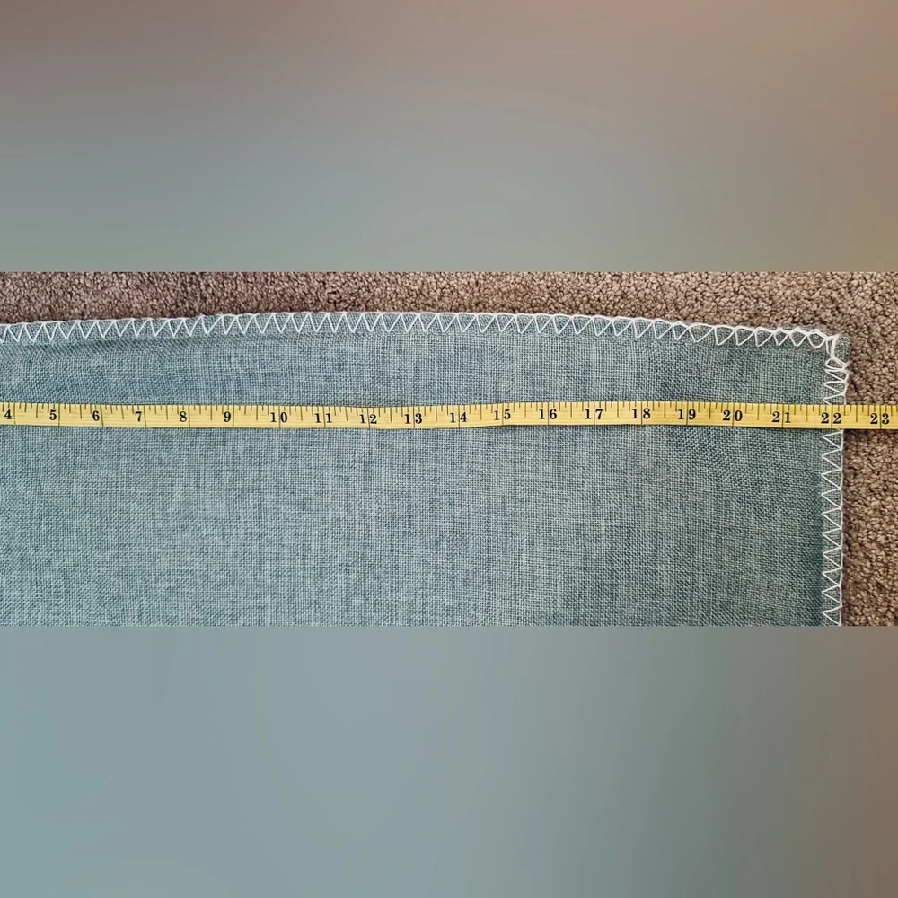 22 inch Pillow Cover textured linen look white stitching whipstitch